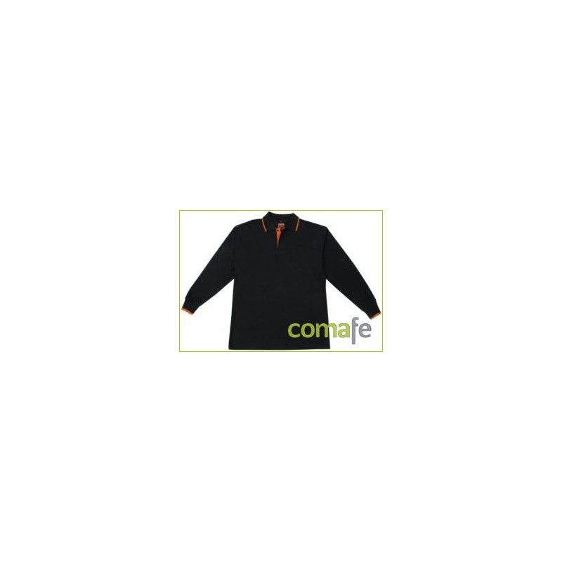 POLO M/LARGA T-M NEGRO ALGODON - Imagen 1