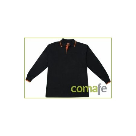 POLO M/LARGA T-XL NEGRO ALGODON - Imagen 1