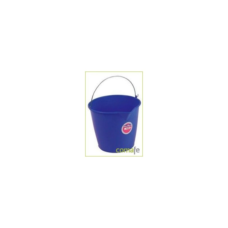 CUBO S/ESCURR REDONDO 13LT ASA METAL 33X26 AZUL PLASTIKEN - Imagen 1