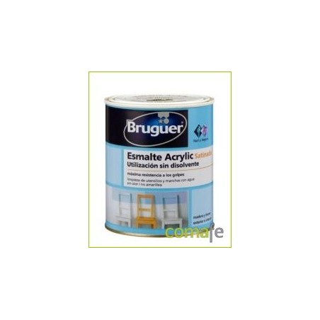 ESMALTE ACRILICO SATINADO BLANCO PERMANE 750ML BRUGUER 1502 - Imagen 1