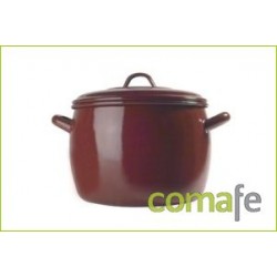 OLLA ABOMBADA 30 CM TEJA ESMALTADO - Imagen 1