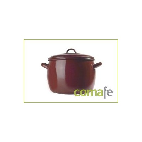 OLLA ABOMBADA 32 CM TEJA ESMALTADO - Imagen 1