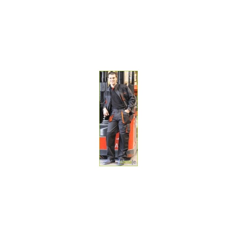 PANTALON TOP RANGE T-M NEGRO/NARANJA - Imagen 1
