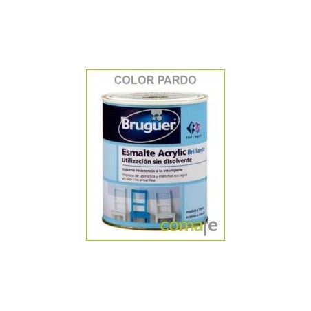 ESMALTE ACRILICO BRILLANTE PARDO 250ML BRUGUER 1033 - Imagen 1