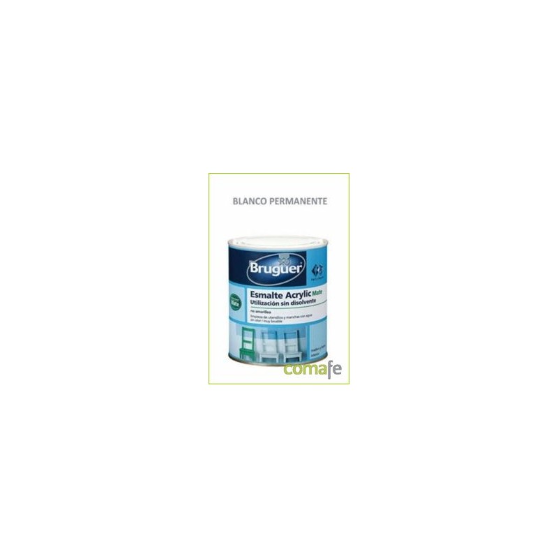 ESMALTE ACRILICO MATE BLANCO PERMANENTE 250ML BRUGUER 1701 - Imagen 1