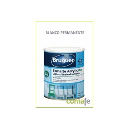 ESMALTE ACRILICO MATE BLANCO PERMANENTE 250ML BRUGUER 1701 - Imagen 1