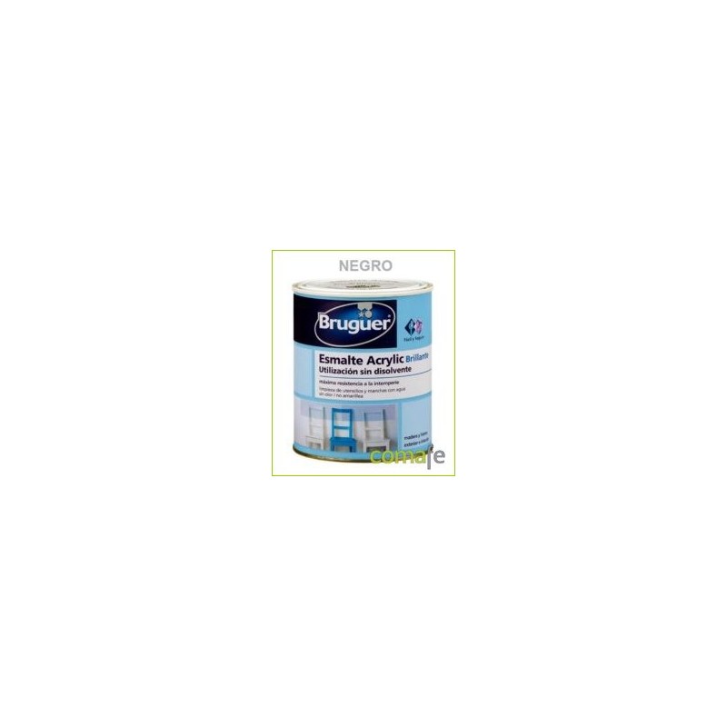 ESMALTE ACRILICO BRILLANTE NEGRO 250ML BRUGUER 1064 - Imagen 1