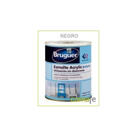 ESMALTE ACRILICO BRILLANTE NEGRO 250ML BRUGUER 1064 - Imagen 1