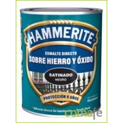 ESMALTE PARA METAL HAMMERITE SATINADO NEGRO 750ML - Imagen 1