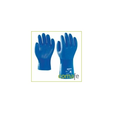 GUANTE SUPER OIL T-10 LARGO 28 CM AZUL PVC - Imagen 1