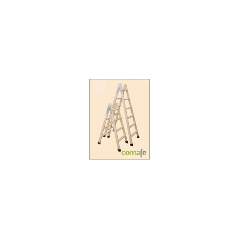 ESCALERA MADERA DOBLE CON TACO 4X4 - Imagen 1