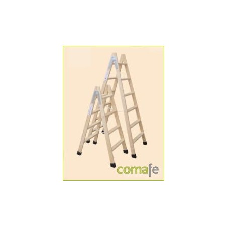 ESCALERA MADERA DOBLE CON TACO 4X4 - Imagen 1