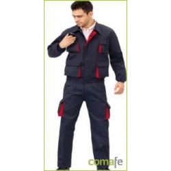 PANTALON TERGAL MULTIBOLSILLOS BICOLOR MARINO/ROJO CARGO T42 - Imagen 1