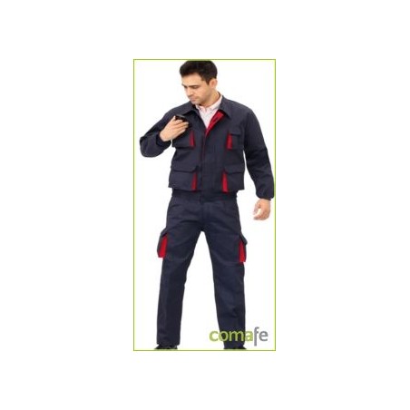 PANTALON TERGAL MULTIBOLSILLOS BICOLOR MARINO/ROJO CARGO T40 - Imagen 1