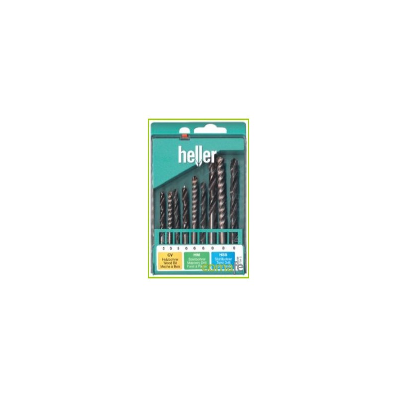 JUEGO BROCAS SURTIDAS (9 PZ) HSS-PIEDRA-MADERA - Imagen 1