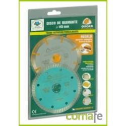 DISCO DIAMANTE PORCELANI TURBO 115MM+GRAL OBRA 115MM - Imagen 1
