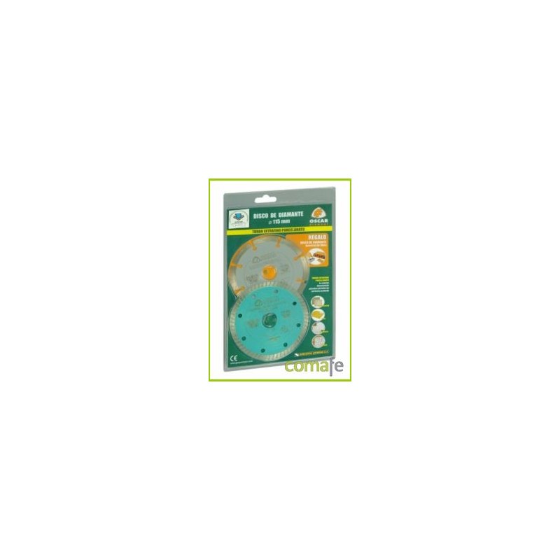 DISCO DIAMANTE PORCELANI TURBO 115MM+GRAL OBRA 115MM - Imagen 1