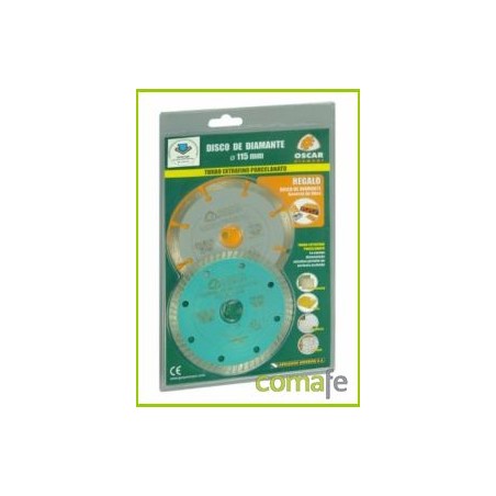 DISCO DIAMANTE PORCELANI TURBO 115MM+GRAL OBRA 115MM - Imagen 1