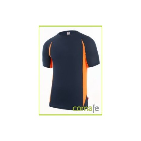 CAMISETA TÉCNICA MANGA CORTA MARINO/NARANJA TALLA M - Imagen 1
