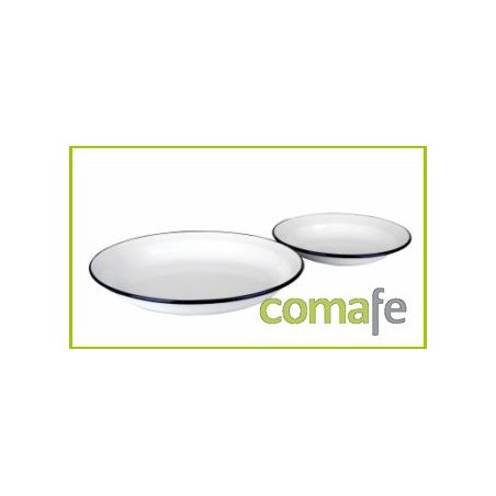 FUENTE LLANA ESMALTADA BLANCA 28CM IBILI - Imagen 1