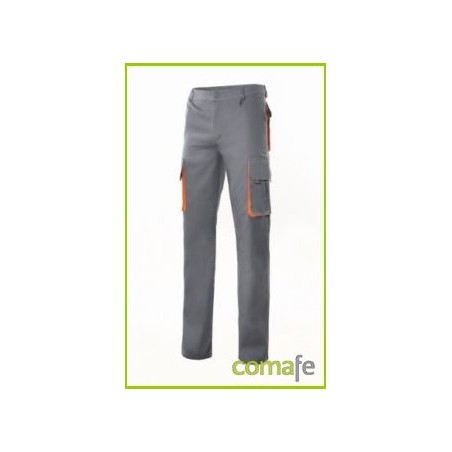 PANTALON TERGAL MULTIBOLSI C/PINZAS GRIS/NARANJA T/48 190GR - Imagen 1
