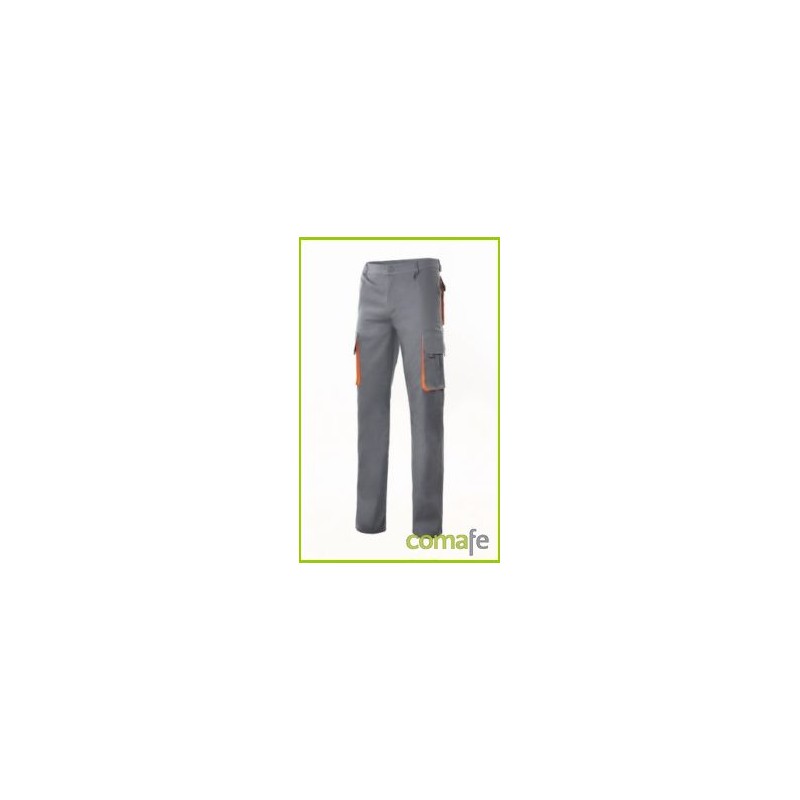 PANTALON TERGAL MULTIBOLSI C/PINZAS GRIS/NARANJA T/50 190GR - Imagen 1