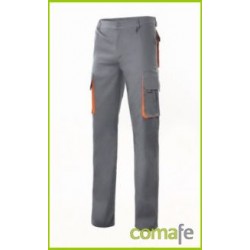 PANTALON TERGAL MULTIBOLSI C/PINZAS GRIS/NARANJA T/52 190GR - Imagen 1