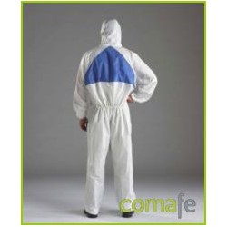 BUZO DESECHABLE C/CAPUCHA T-XXL BLANCO/AZUL POLIETILENO - Imagen 1