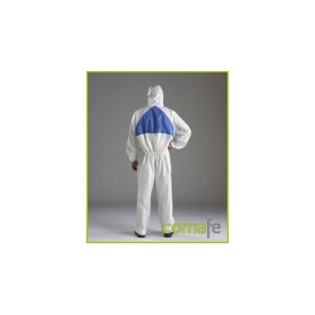 BUZO DESECHABLE C/CAPUCHA T-XXL BLANCO/AZUL POLIETILENO - Imagen 1