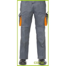 PANTALON ALGODÓN MULTIBOL BICOLOR GRIS/NARANJA CARGO T60 - Imagen 1