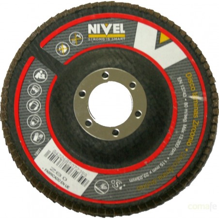 DISCO LAMINAS ZIRCONIO  115MM GRANO 80 NIVEL - Imagen 1