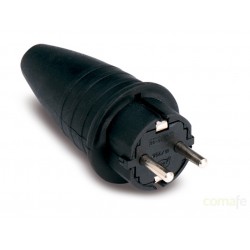 CLAVIJA TT 16A-250V NEGRA FAMATEL - Imagen 1