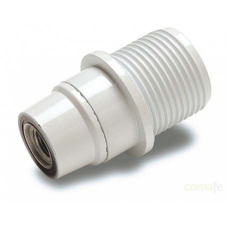 PORTALAMPARAS E-14 ROSCADO+ARANDELA BLANCO FAMATEL - Imagen 1