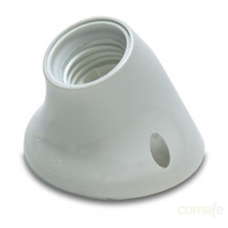 PORTALAMPARAS E-27 ZOCALO CURVO BLANCO FAMATEL - Imagen 1