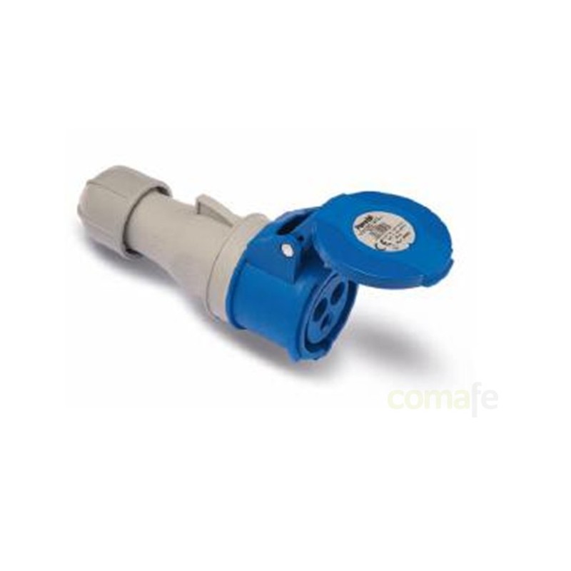 BASE MOVIL CETAC 2P+T 32A/220-240V IP44 AZUL FAMATEL - Imagen 1
