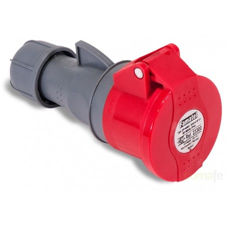 BASE MOVIL CETAC 3P+N+T 16A/380-415V IP44 ROJA FAMATEL - Imagen 1