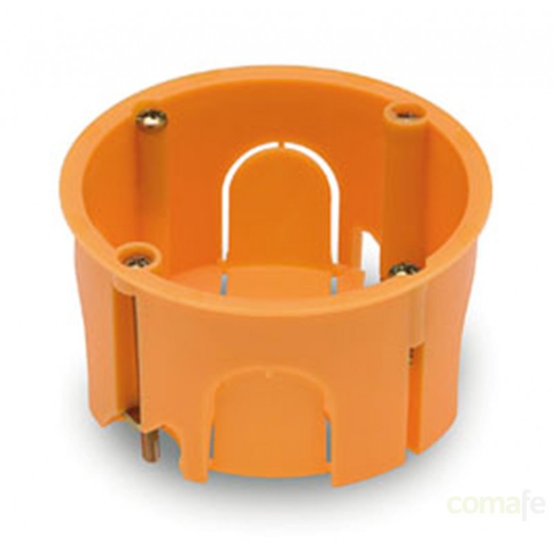 CAJA EMPOTRAR PLADUR REDONDA NARANJA 67x67x39 FAMATEL - Imagen 1