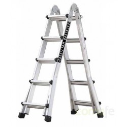 ESCALERA MULTIUSO ALUMINIO 10+10 PELDAÑO - Imagen 1