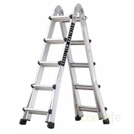 ESCALERA MULTIUSO ALUMINIO 10+10 PELDAÑO - Imagen 1