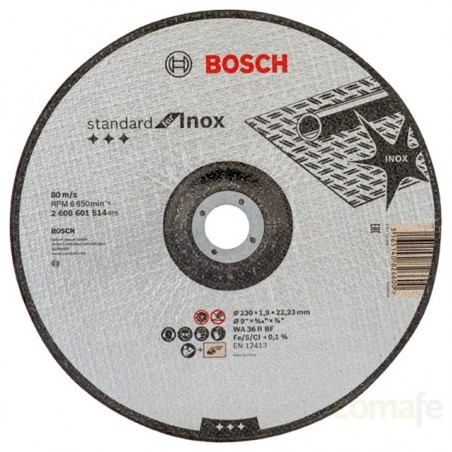 DISCO CORTE INOX CONCAVO 230X1,9X22,23 - Imagen 1