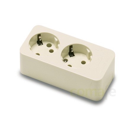 BASE MULTIPLE S/CABLE 2 TOMAS - Imagen 1