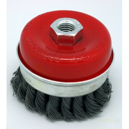 CEPILLO TAZA METAL 080MM ACERO TRENZADO 0,5MM P/AMOLAD - Imagen 1