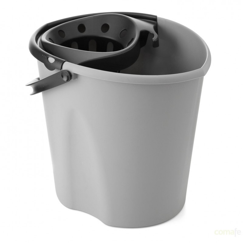 CUBO AGUA CON ESCURRIDOR OVALADO GRIS TA - Imagen 1
