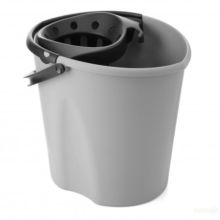 CUBO AGUA CON ESCURRIDOR OVALADO GRIS TA - Imagen 1
