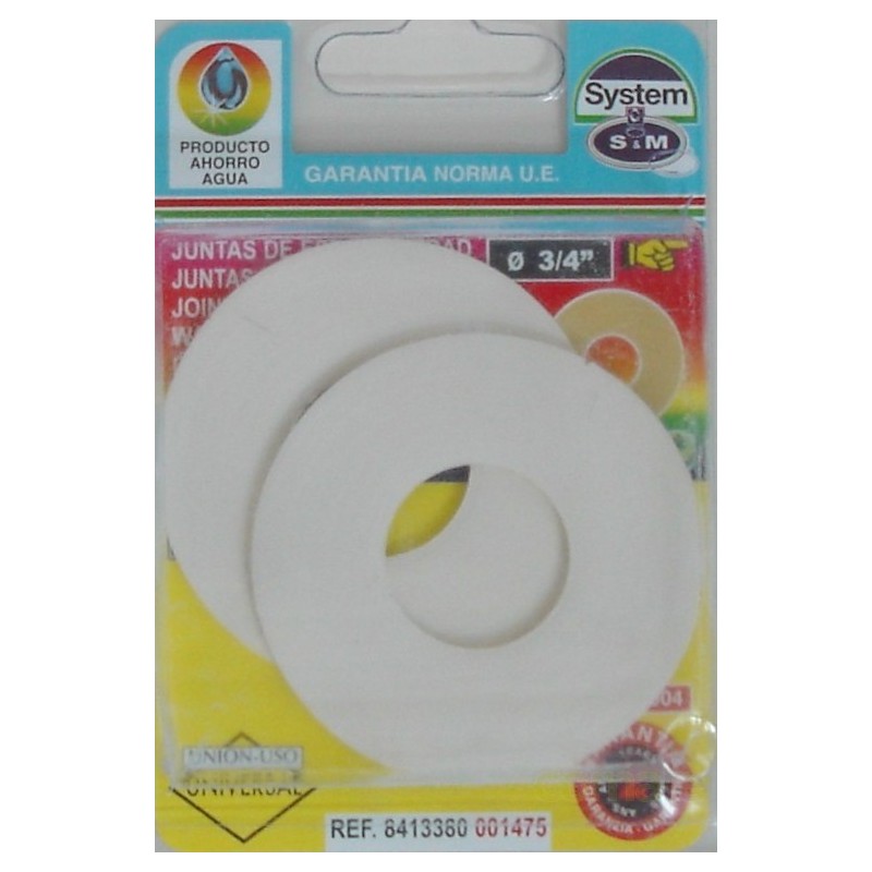 JUNTA FONTAN PLANA 3/4" LAVABO GOMA S&M - Imagen 1