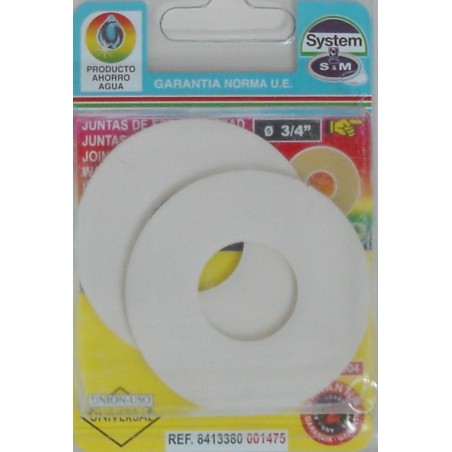 JUNTA FONTAN PLANA 3/4" LAVABO GOMA S&M - Imagen 1