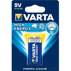 PILA ALCALINA 6LR61 9V HIGH ENERGY VARTA - Imagen 1
