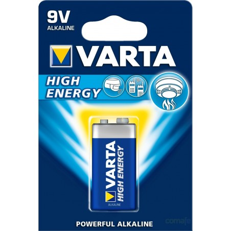 PILA ALCALINA 6LR61 9V HIGH ENERGY VARTA - Imagen 1