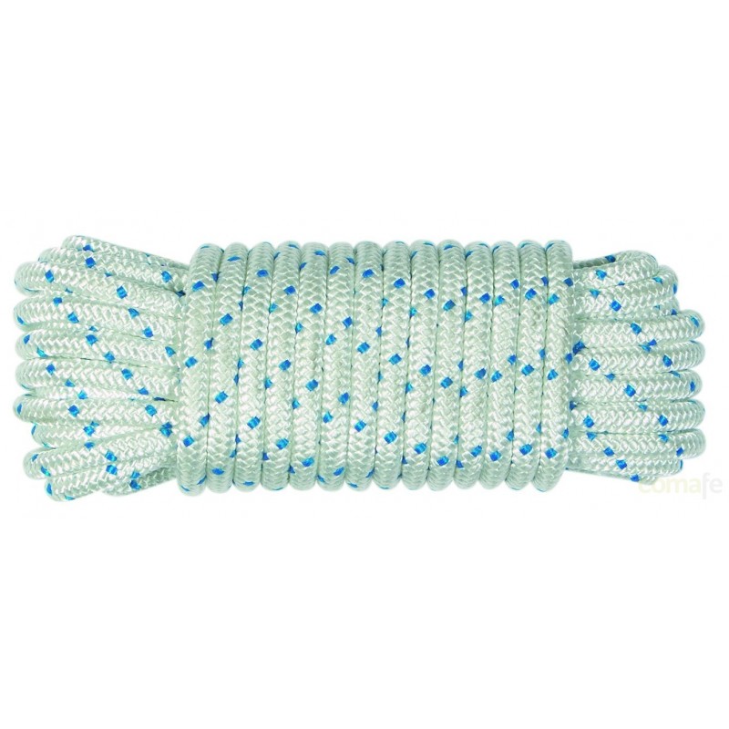 CUERDA DRIZA  6 MM (20 MT) BLANCO/AZUL NYLON - Imagen 1