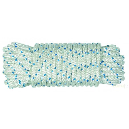 CUERDA DRIZA  6 MM (20 MT) BLANCO/AZUL NYLON - Imagen 1